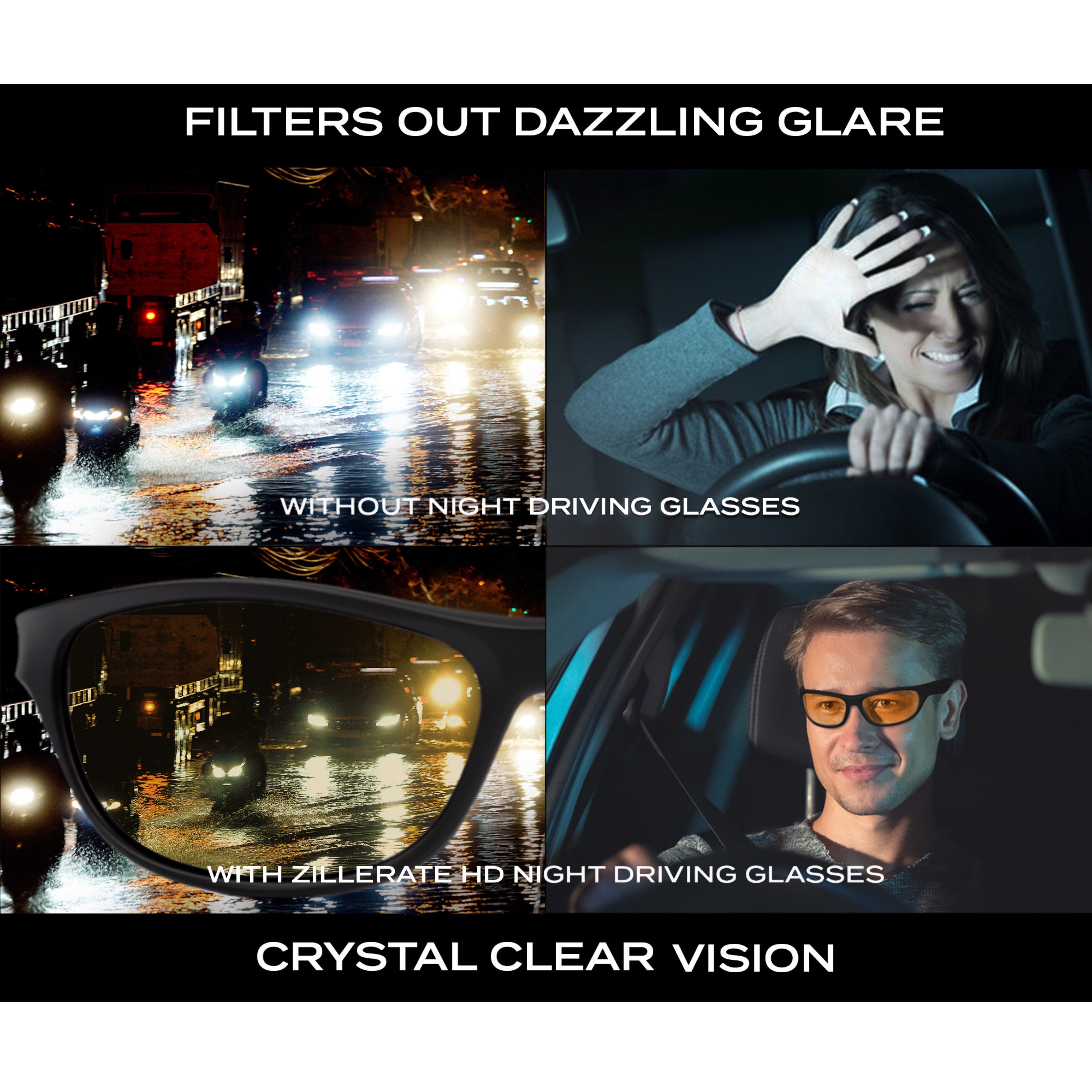 Clear anti glare night 2025 driving glasses