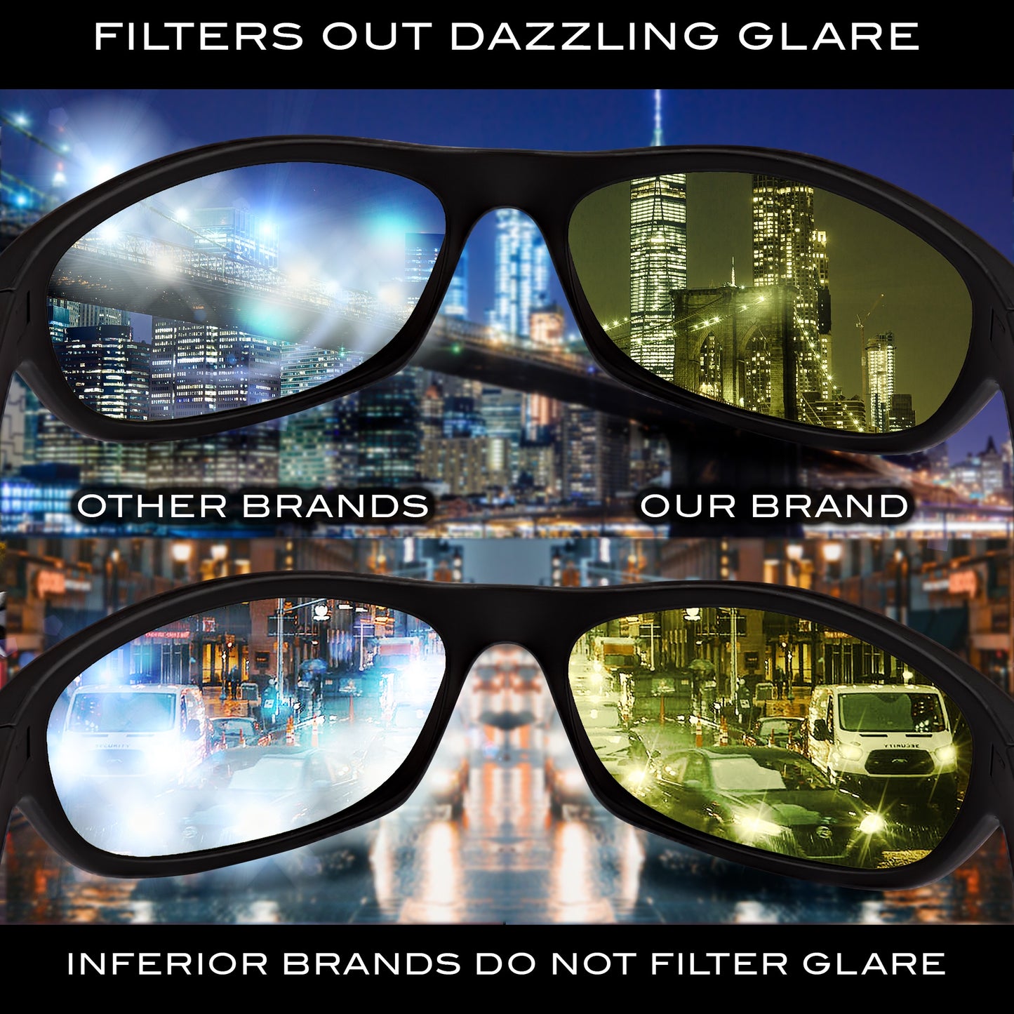 ZILLERATE Night Driving Glasses - Anti Glare Yellow Tinted Lenses for Men & Women - Reduce Headlight Glare & Enhance Visibility - Our Top Selling Autumn/Winter Product!