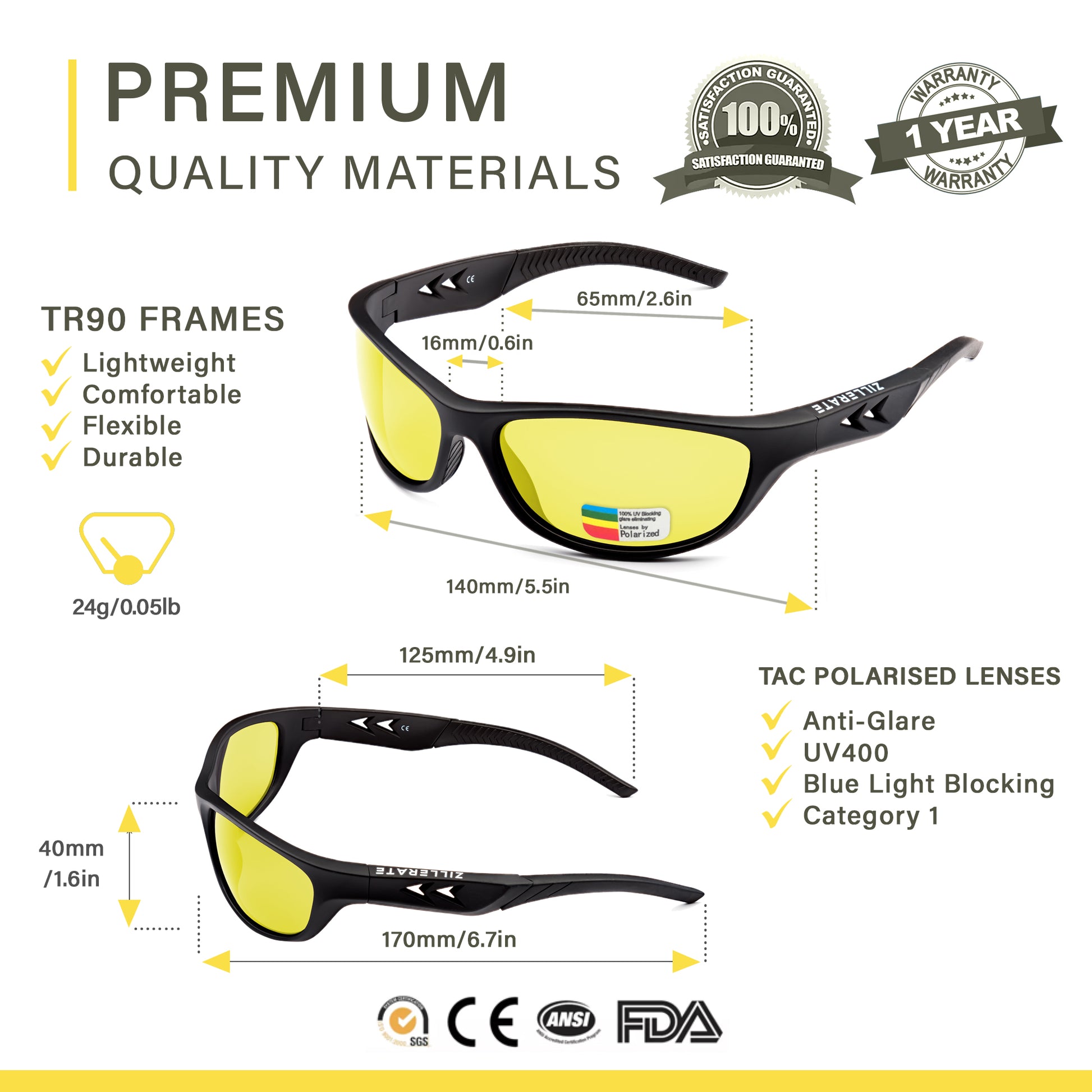 Brand: ZILLERATE ZILLERATE Polarized Sports Sunglasses for Men, UV  Protection